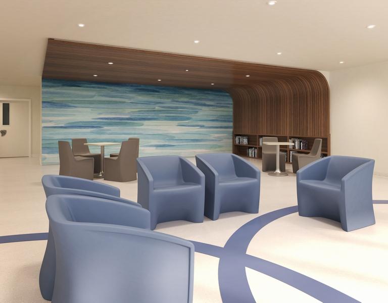Hardi club chair in a patient lounge space