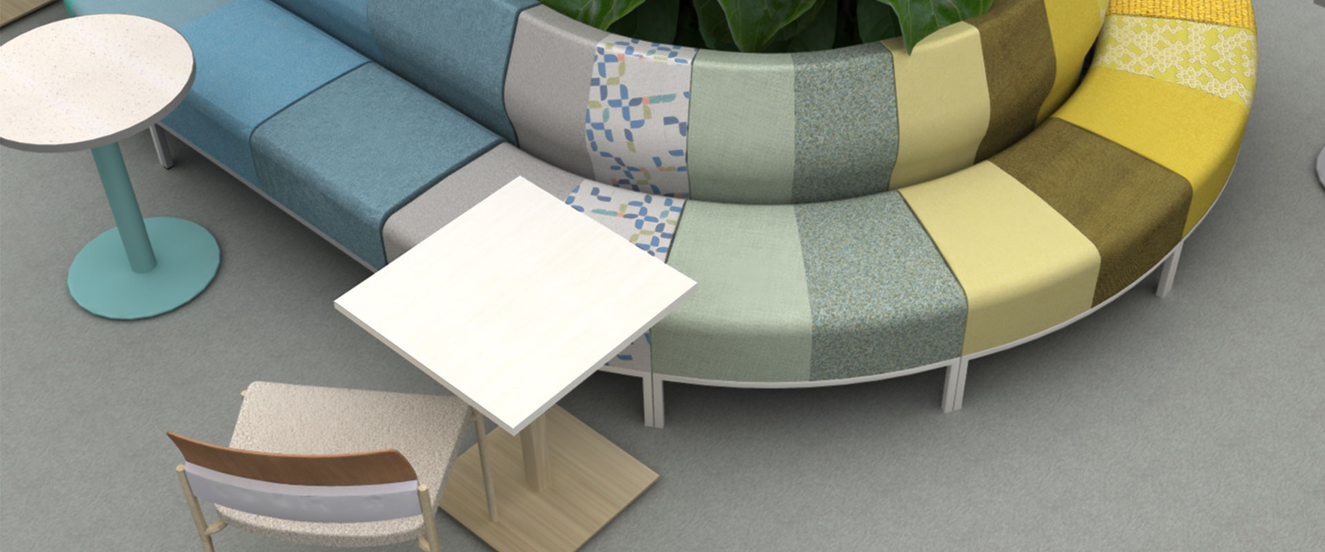 Custom Tailor Bench with Colorful Upholstery Fabrics