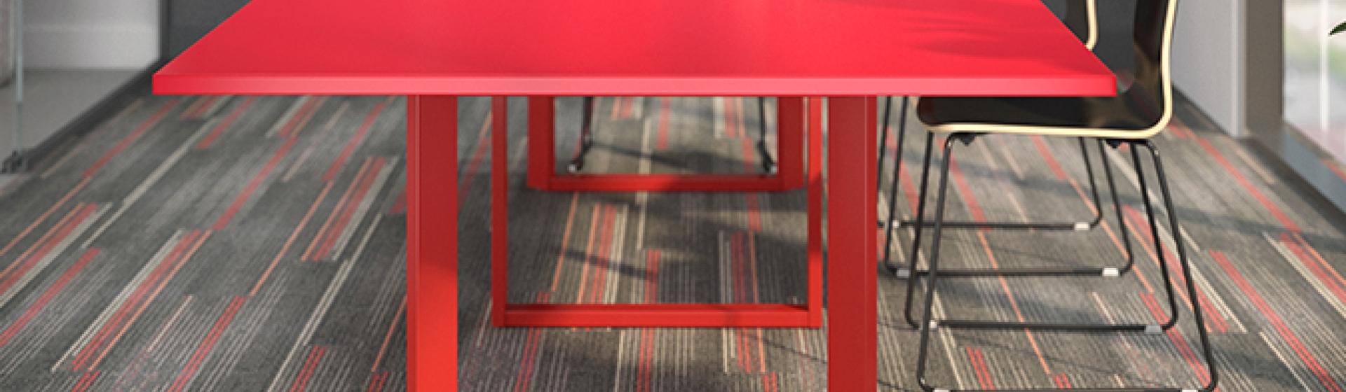 Askew table in a meeting room