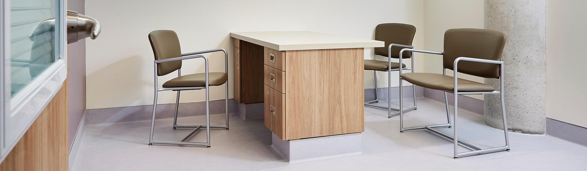 Snowball HD chairs in a mental health facility exam room