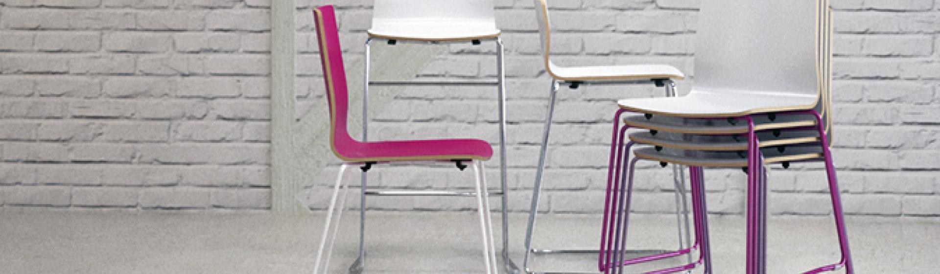 Jazzy chairs in a industrial building