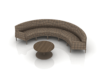 Tailor Modular curved shape with Disc Base table