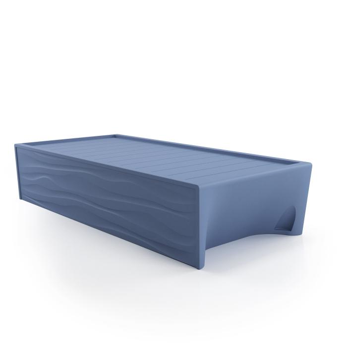 Hardi Bed Blue, no mattress, on white background