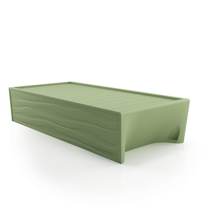 Spec Furniture Hardi Bed Green, no mattress, on white background