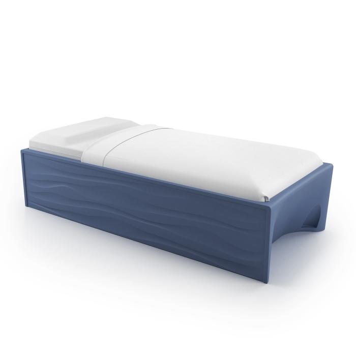 Spec Furniture Hardi Bed Blue with mattress, on white background
