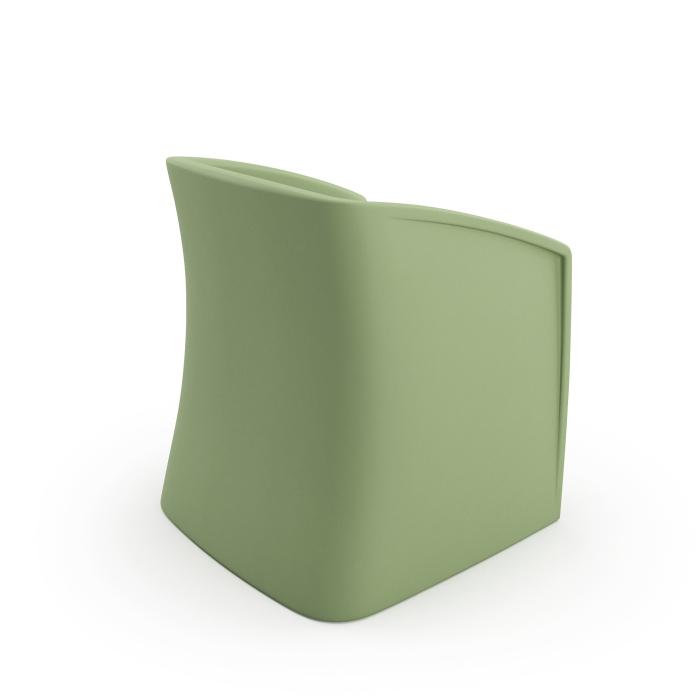 Hardi Club Chair, Green, back view, on white background