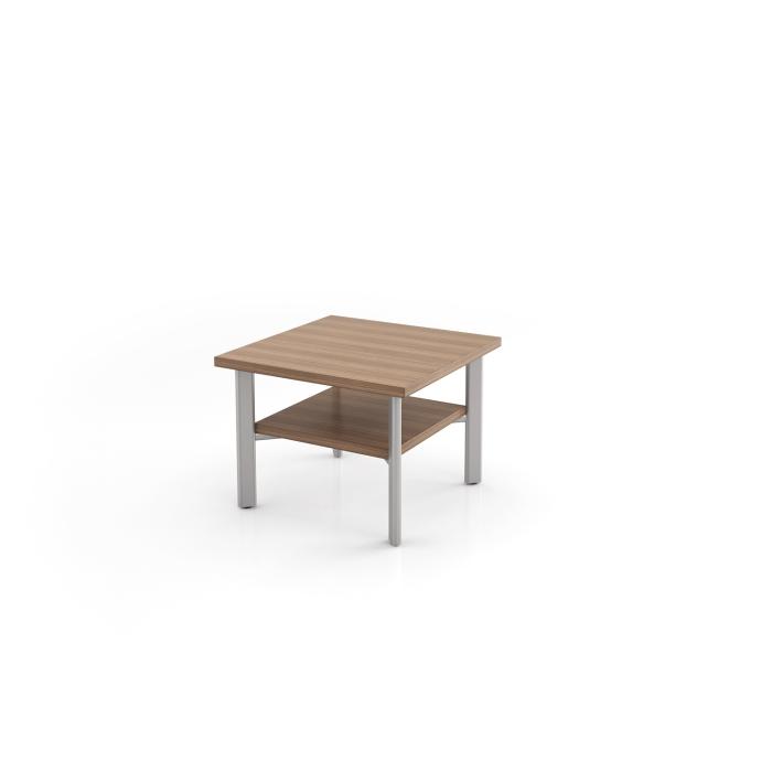 Dani table square shape, 18H, oval post leg with magazine shelf