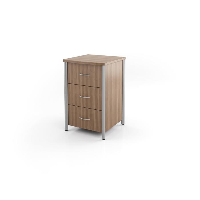 Spec Furniture Bedside Cabinet, aluminum side trim, 3 drawer