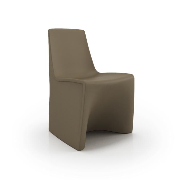 Hardi Dining Armless Chair, Brown, on white background