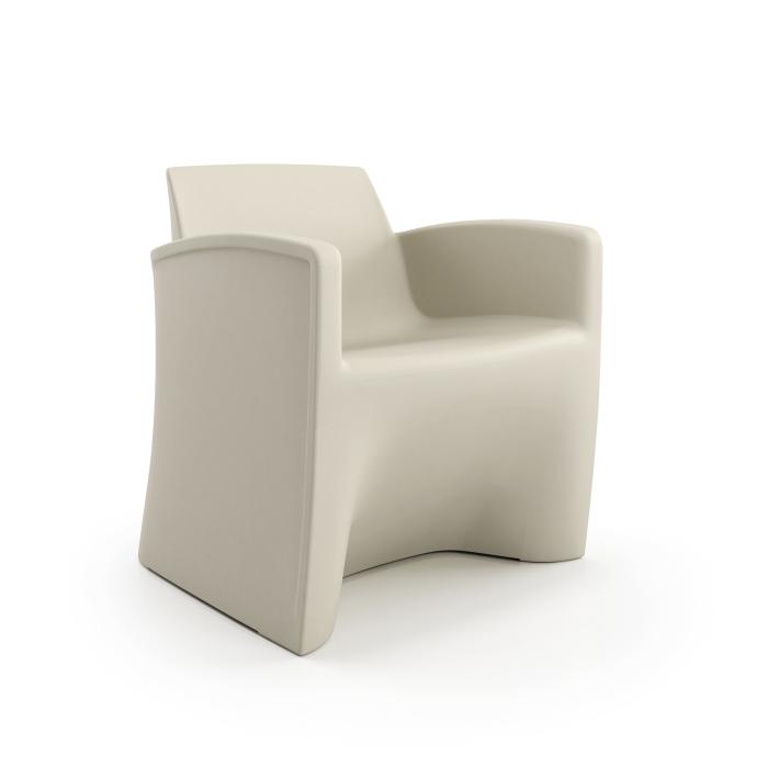 Hardi Lounge with Arms, Beige, on white background