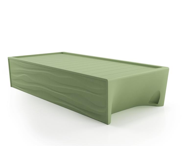 Spec Furniture Hardi Bed Green, no mattress, on white background