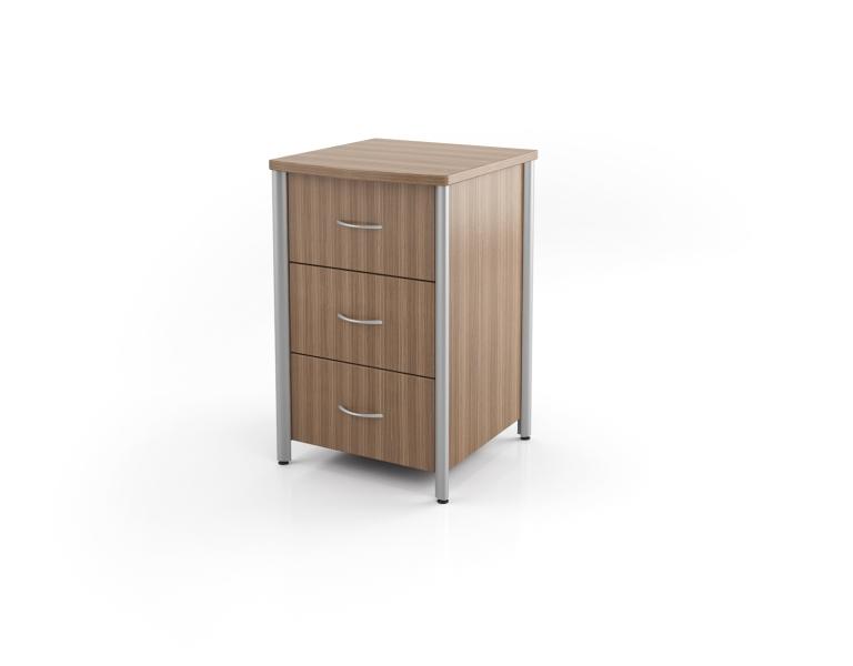 Spec Furniture Bedside Cabinet, aluminum side trim, 3 drawer