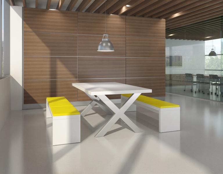 Spec Annex Table, EndZone Bench, Urban Chair, Credenza install