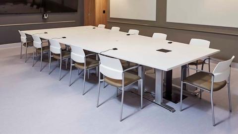 Manhattan and Urban table in telepsychiatry room