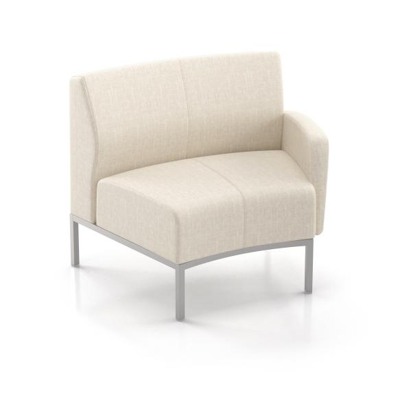 Tailor modular with right arm curved seat