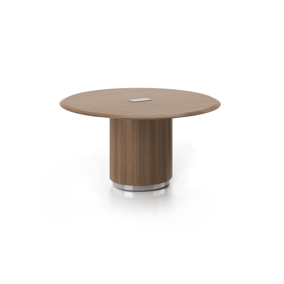 Boardgames table, round shaped top, drum base with plinth