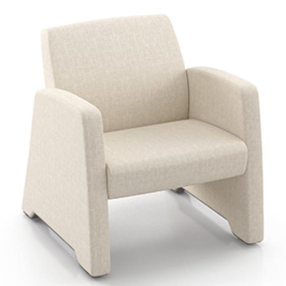 behavioral health soft seating chair in light fabric