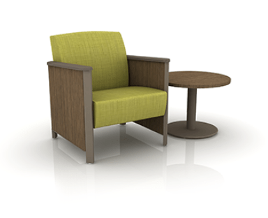 Dignity2 single seater with disc base side table