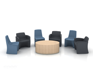 Hardi dining around drum table