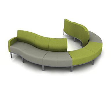Tailor Modular Serpentine configuration with backs and benches